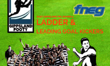 East Gippsland FNL ladder and leading goal kickers after Round 9