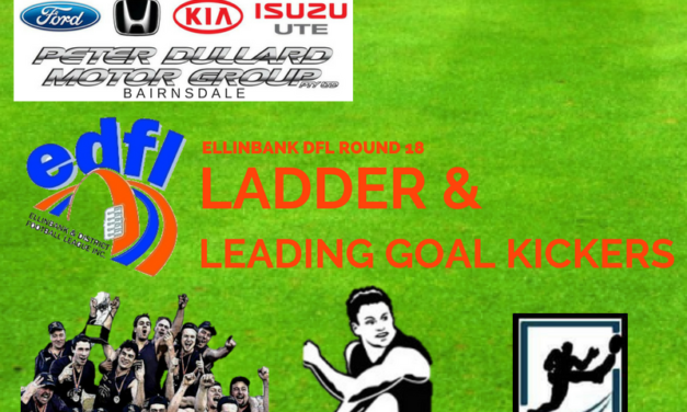 Ellinbank DFL ladder and leading goal kickers after Round 18