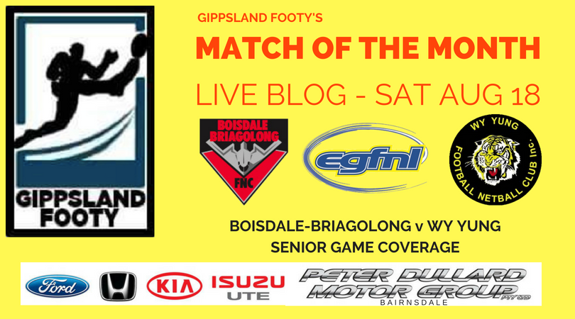 Match of the Month Live Blog: Boisdale-Briagolong v Wy Yung (Saturday August 18th)