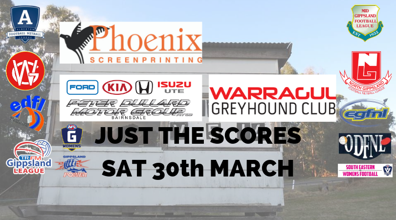 Just the scores 30th March 2019